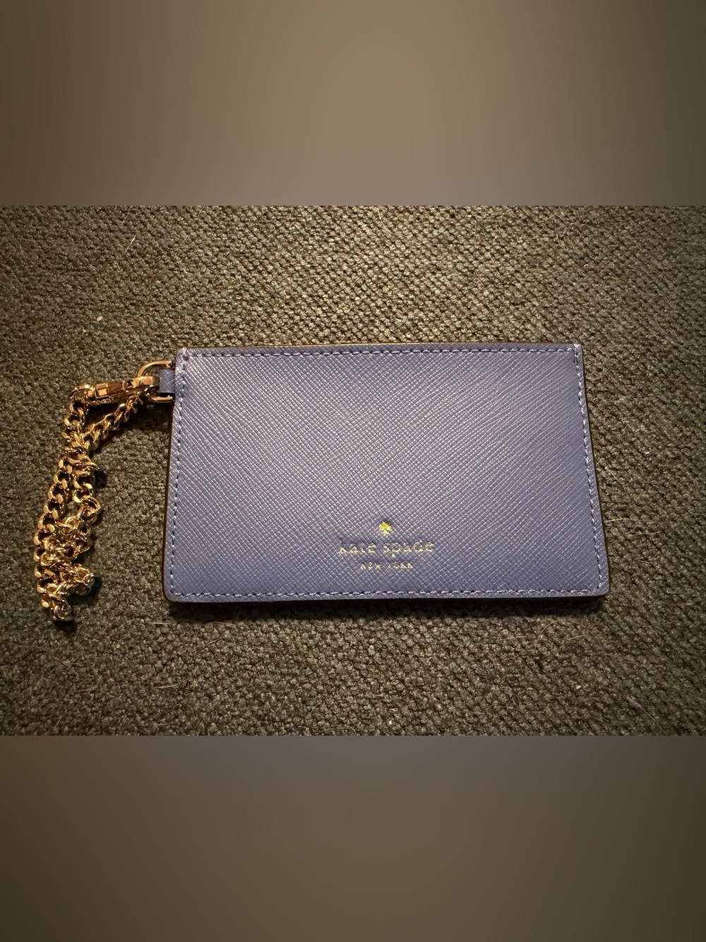 Kate Spade Periwinkle Blue Cardholder with Silver Chain